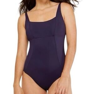 ANDIE Swim The Havana One Piece Swimsuit Size Large Navy Blue Adjustable Straps